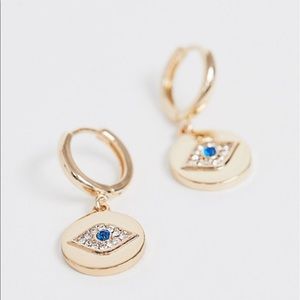 ALDO evil eye huggie hoops NWT
